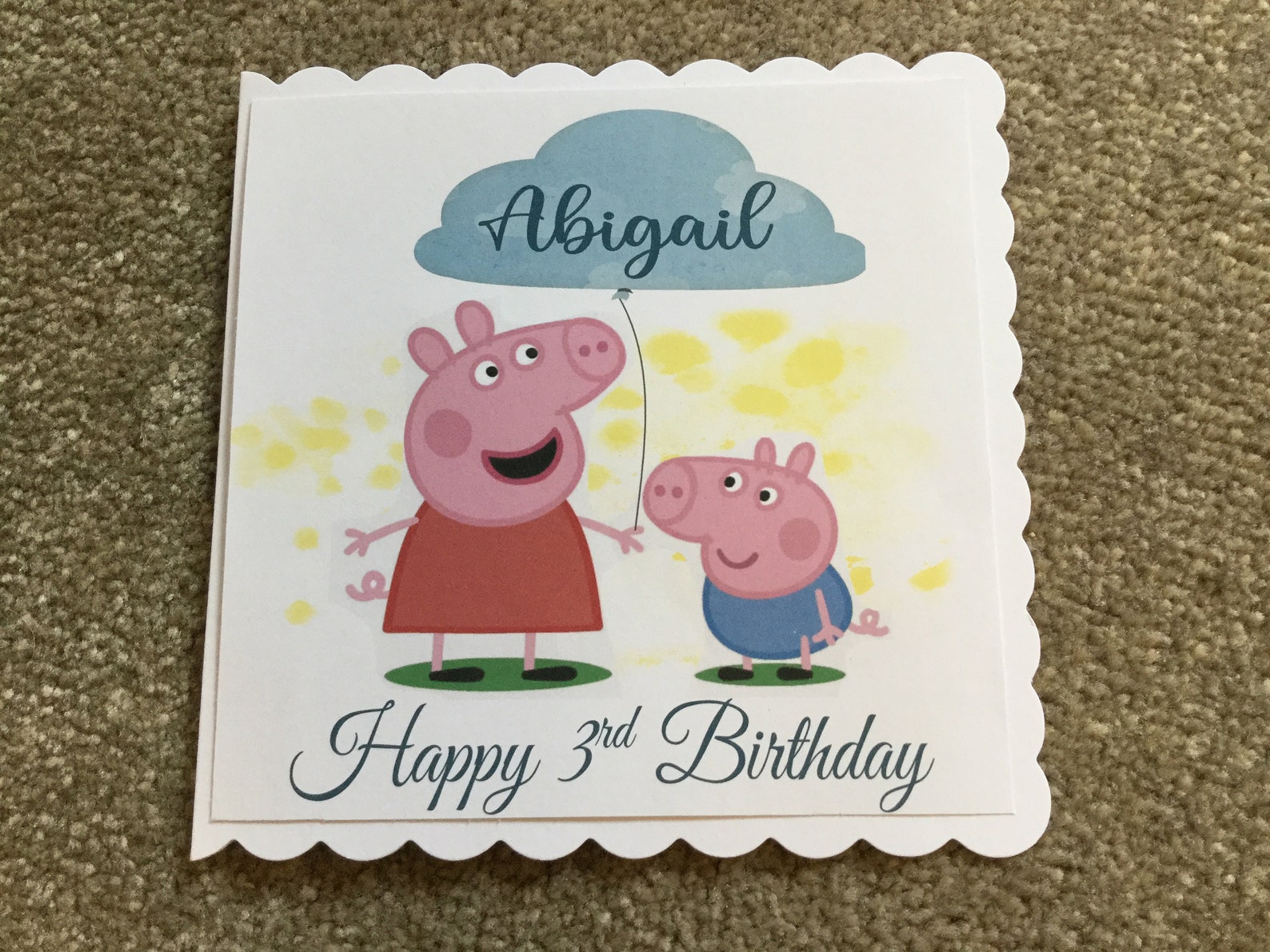 Handmade Personalised Peppa Pig Birthday Card for 1/2/3/4/5/6 | Etsy