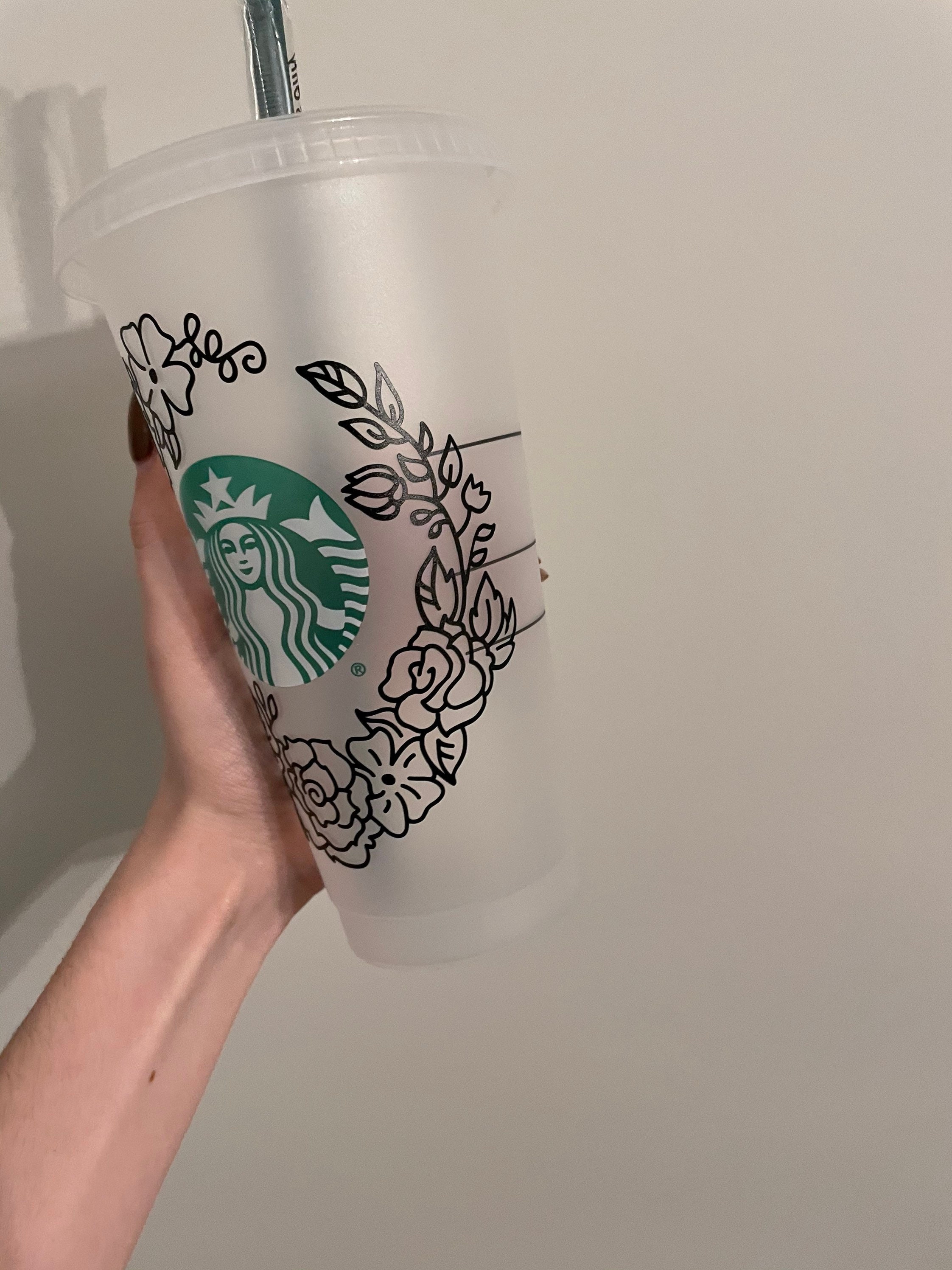 Floral print custom Starbucks cup Etsy