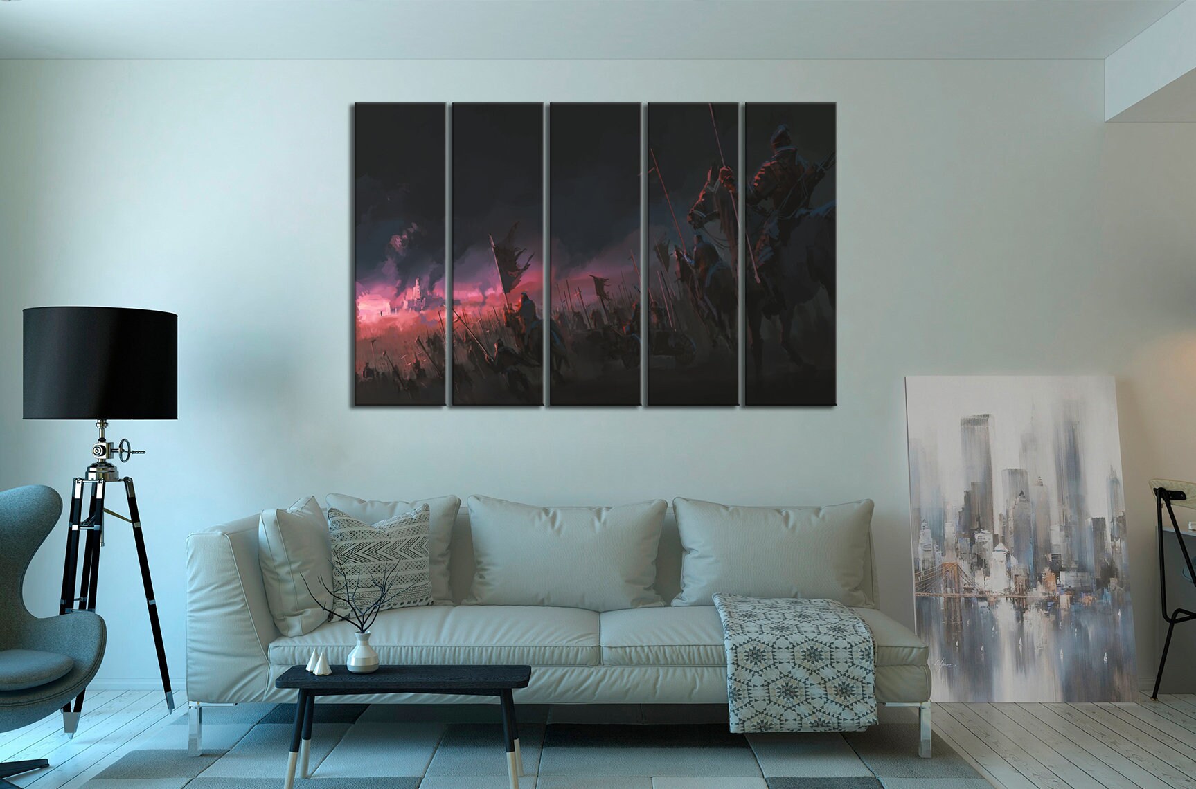 Battle Canvas print Warriors wall art Riders wall decor | Etsy