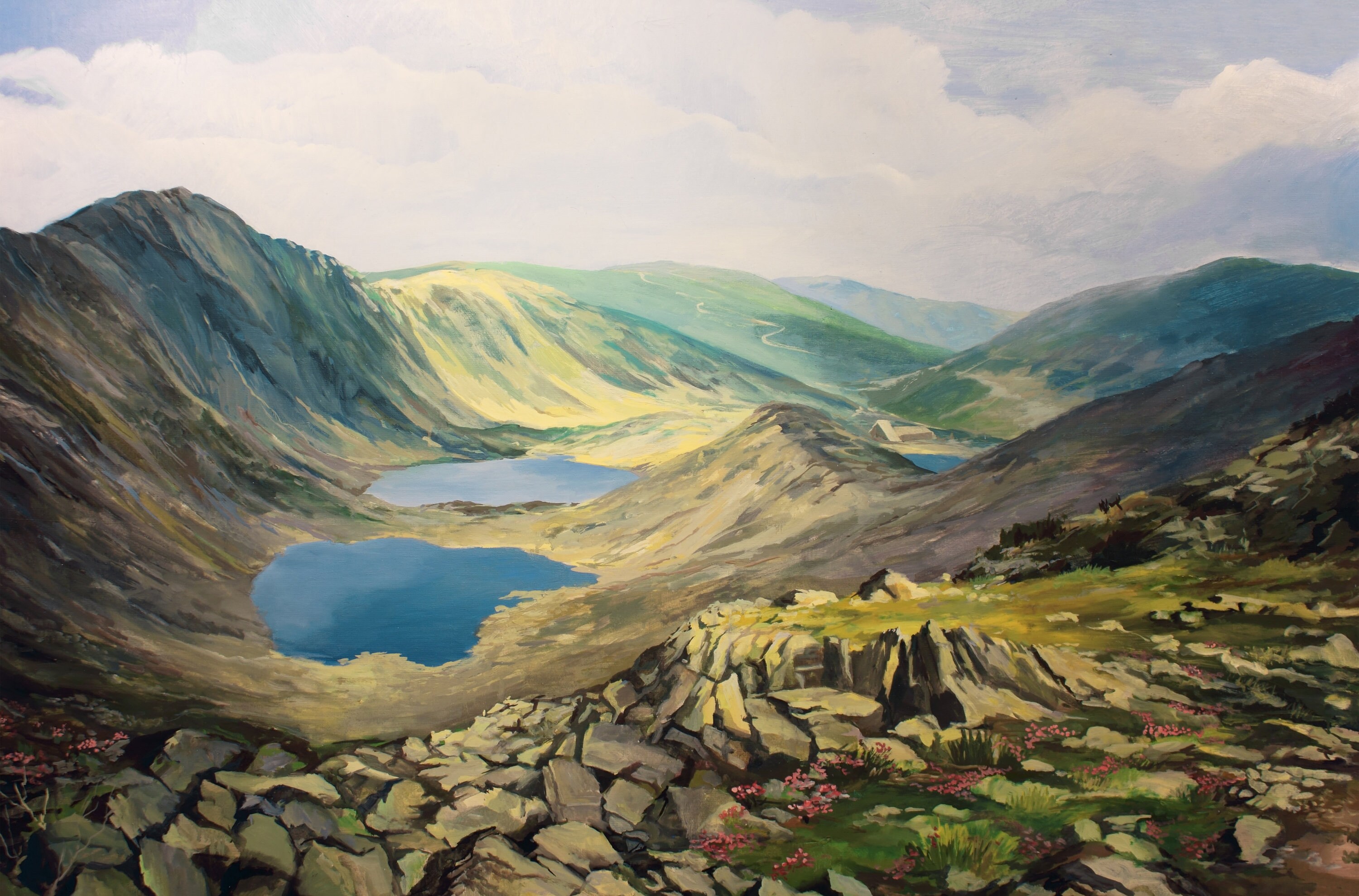 Landscape Painting Panoramic Art Print Large Wall Decor Etsy