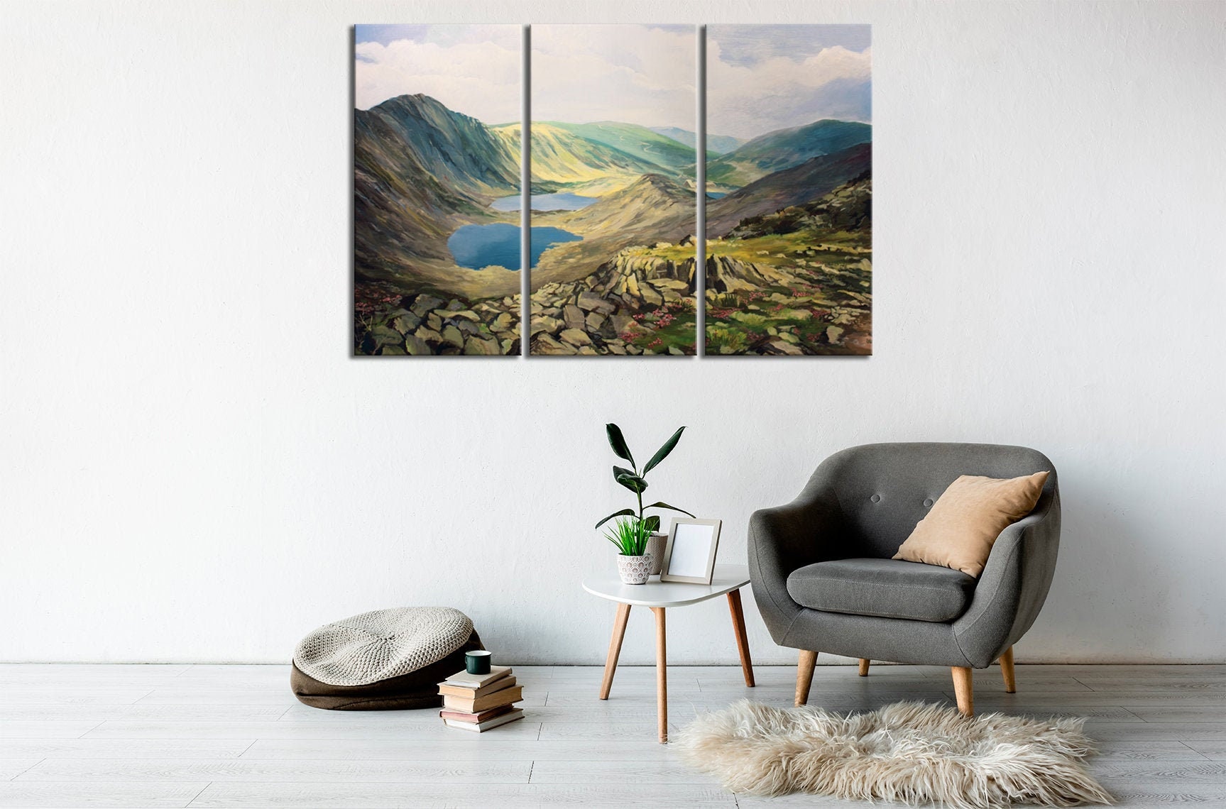 Landscape Painting Panoramic Art Print Large Wall Decor Etsy