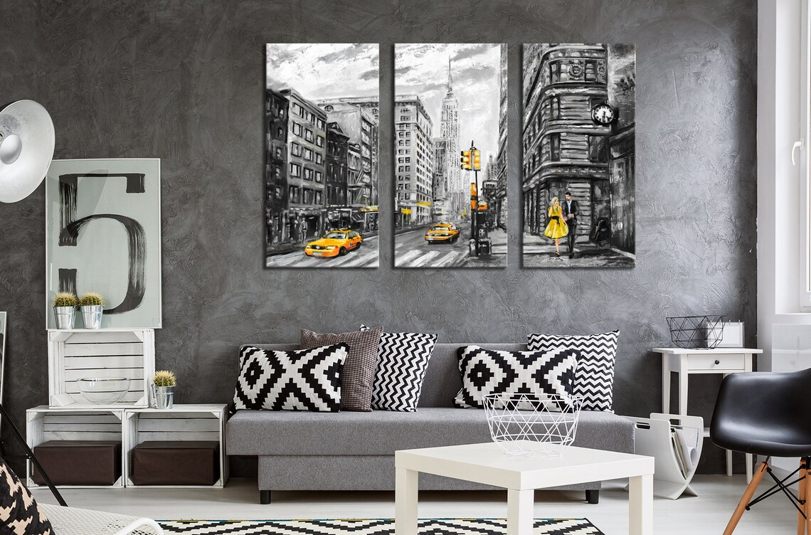 New York Wall Art NY Canvas Print Cityscape Decor American Etsy