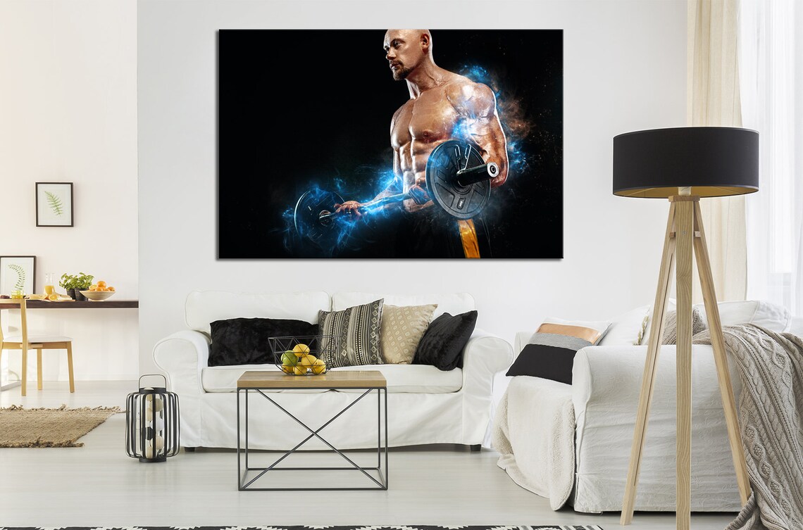 Workout Canvas Art Sport Wall Art Gym Wall Decor Fitness Etsy