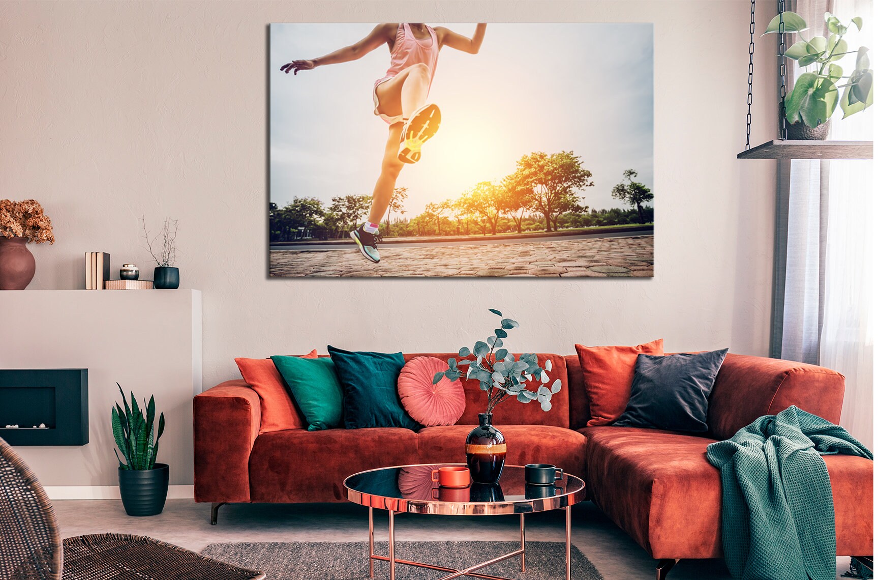 Running Wall Art Runner Canvas Print Girl Running Art Etsy