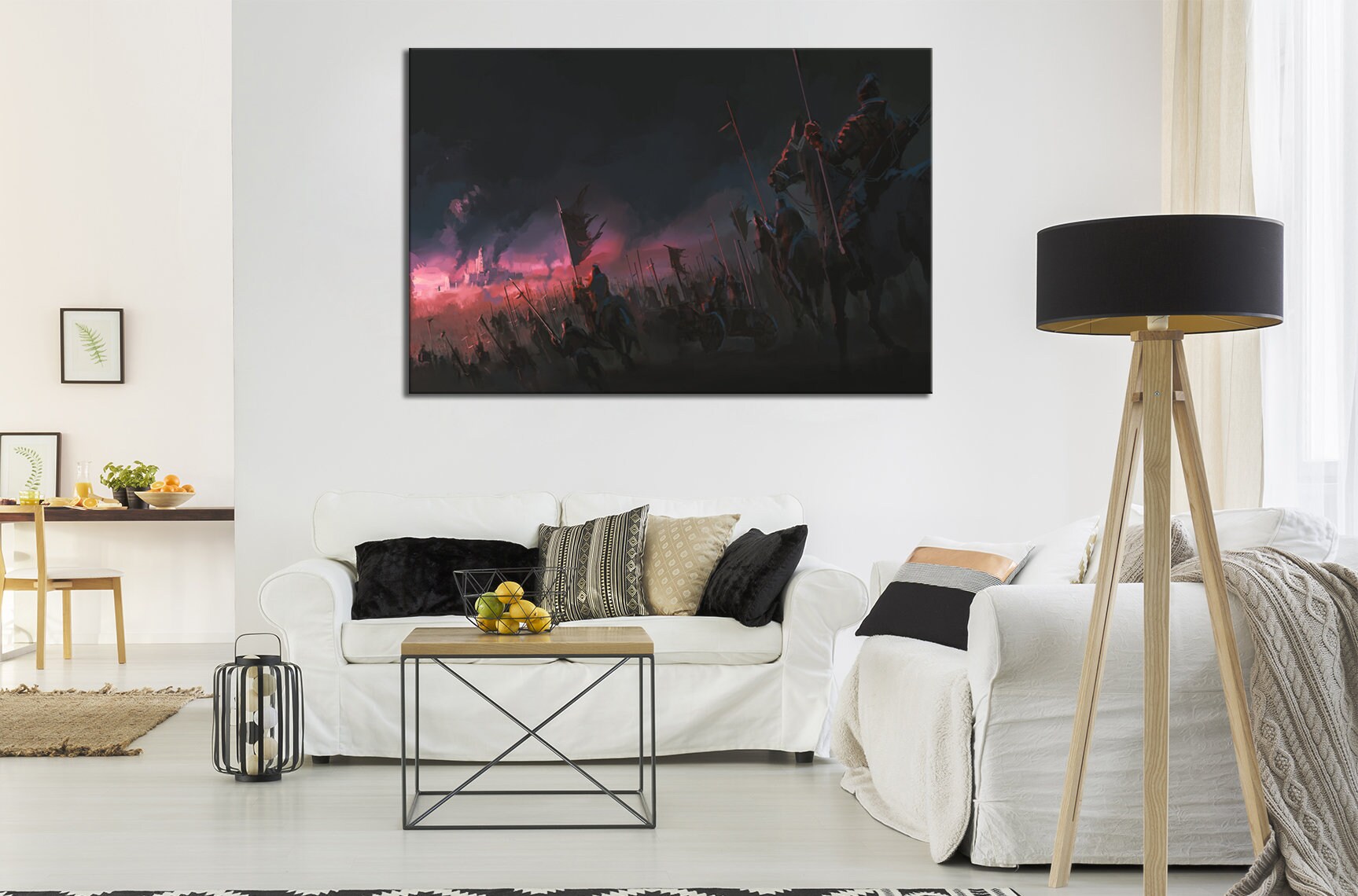 Battle Canvas print Warriors wall art Riders wall decor | Etsy