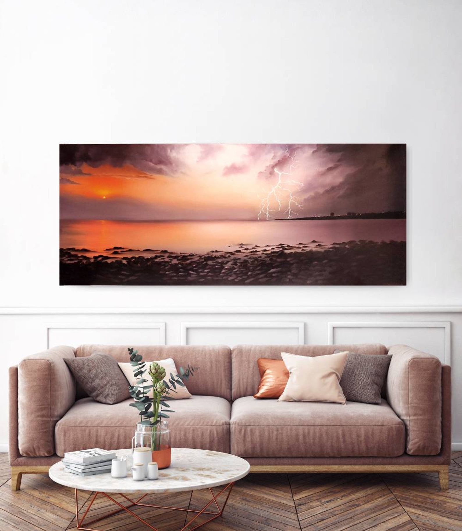 Original Oil Painting Seascape Sunset Bedroom Living Room | Etsy