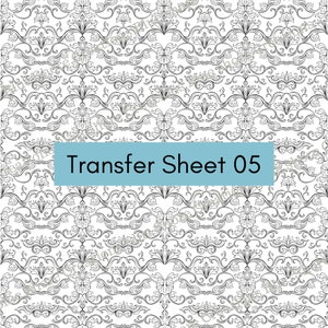 Transfer 05 | Black Damask | Polymer Clay Transfer Sheet