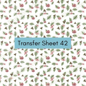 Transfer 42 | Candy Cane Pines | Polymer Clay Transfer Sheet