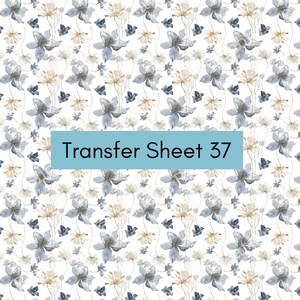 Transfer 37 | Cool Tone Christmas Floral | Polymer Clay Transfer Sheet