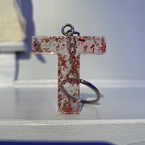 T Flakes Resin Keychain - as is