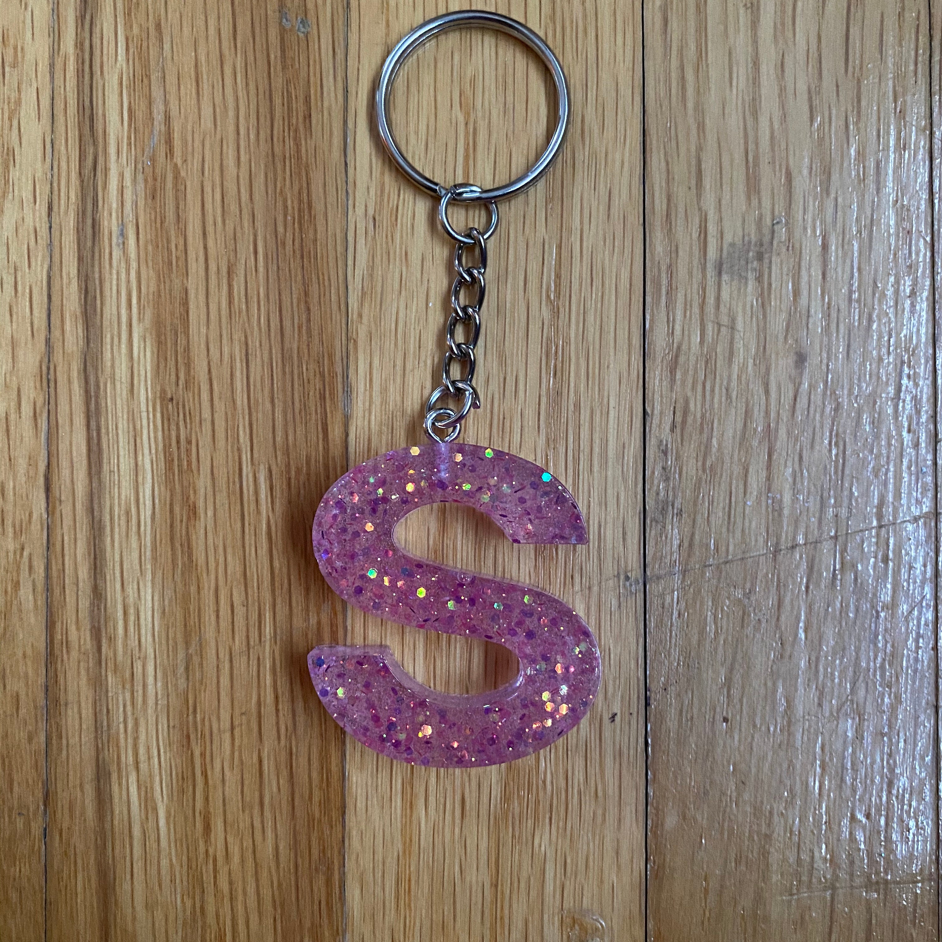 LittleHouseofResin Pink Glitter Keychain