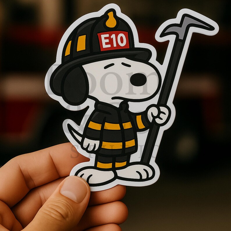 Firefighter Dog Sticker – Custom Shield Number, First Responder Decal ...