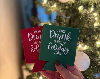 Funny Christmas Can Cooler • Festive Neoprene Koozie, Party Favors