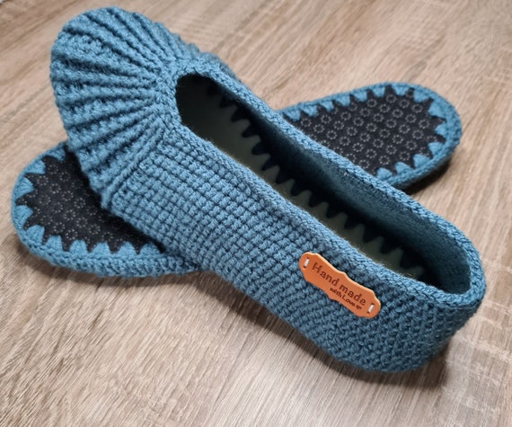 Handmade Crochet Slippers: Women's Indoor Shoes with Non-Slip Sole