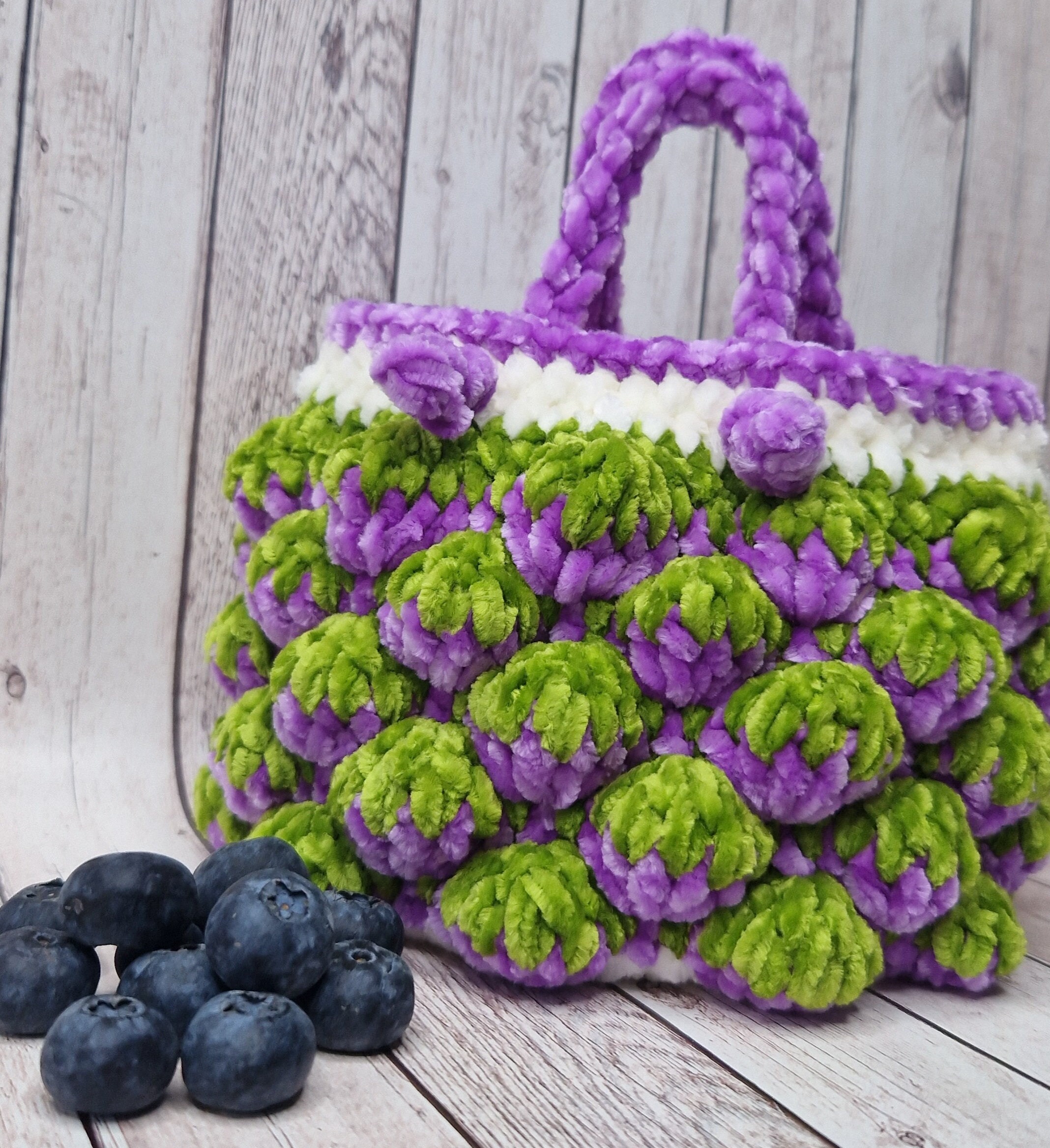 30 Chenille Yarn Crochet Patterns for Soft Plushies, Cozy Decor, and Cute Gifts 32 Fruity Bag Crochet Pattern