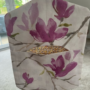 Peg bag with hanger | 100% cotton | Handmade in Uk | Washable | Laundry | Wash Days | Laundry | Spring cleaning Handmade in UK|Fully lined Pink flower
