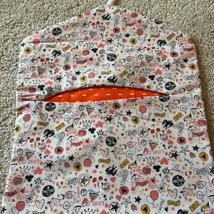 Peg bag with hanger| 100% cotton | Handmade in Uk | Washable | Laundry | Wash Days | Laundry | Spring cleaning| Fully lined | Handmade in UK Peace / orange