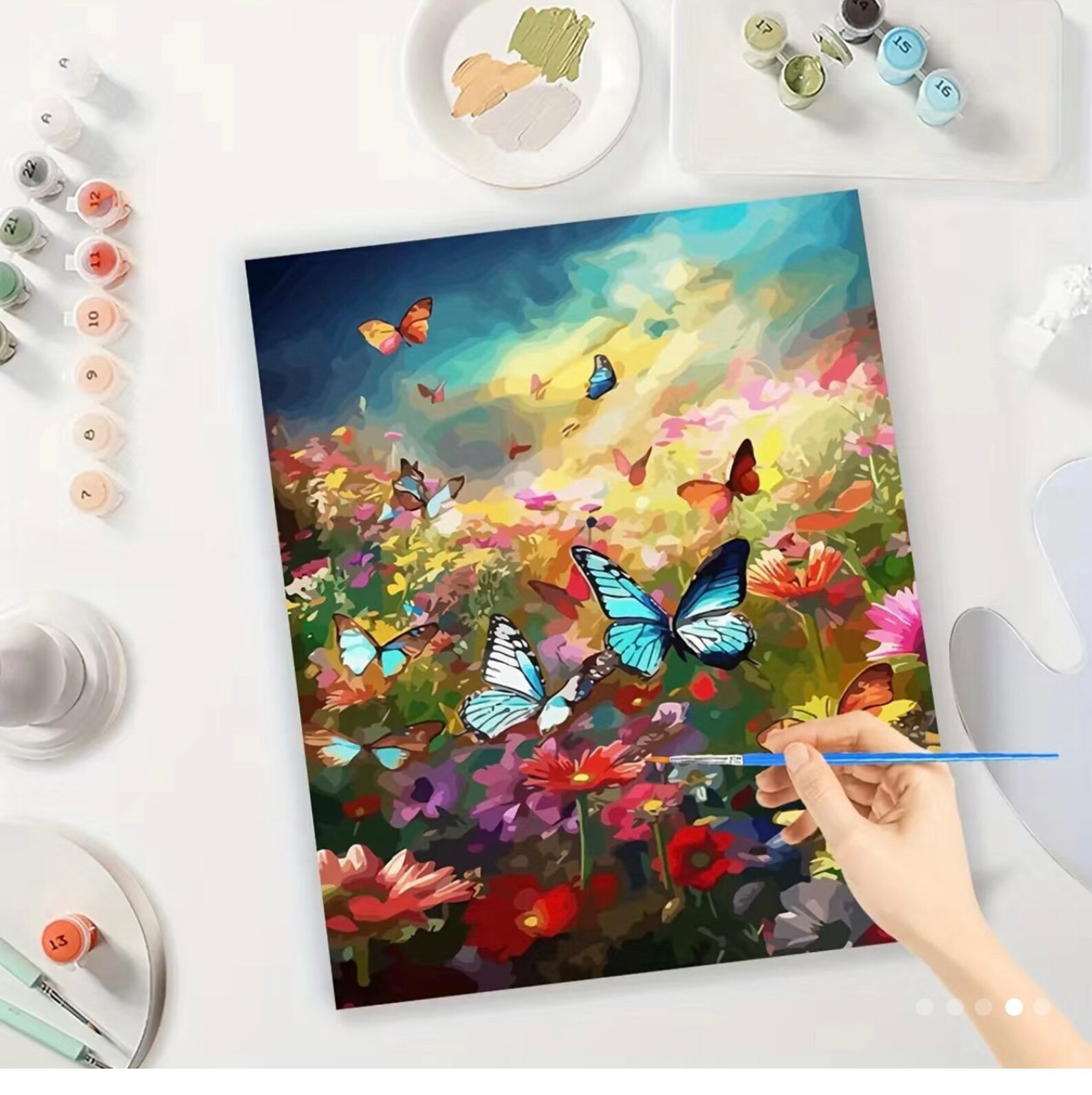 Paint by Number of Butterflies and Flowers - Etsy