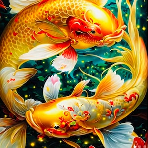Paint by Number of two fish under water