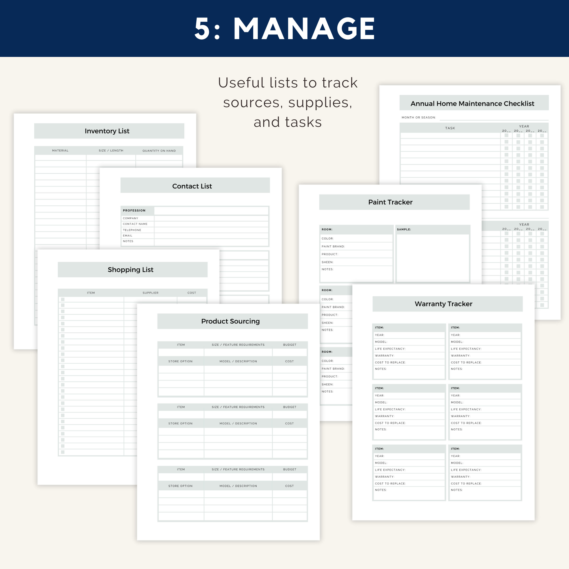 Printable Home Renovation Checklist Template