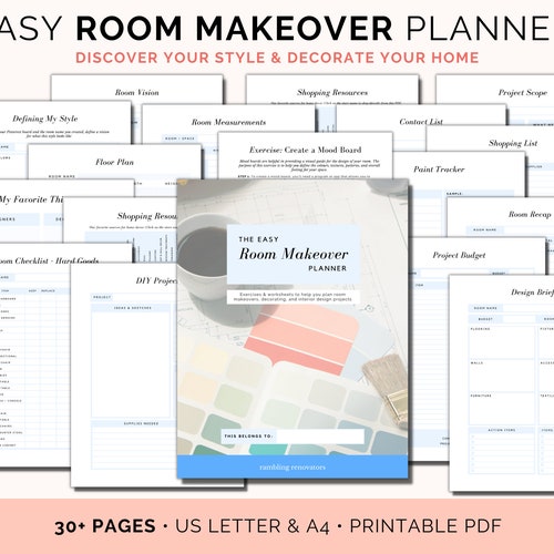 Room Makeover Planner Home Decor Planner Room Decorating Etsy