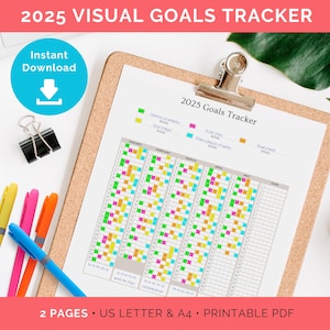 2025 Visual Goals Tracker | Goal Setting Planner