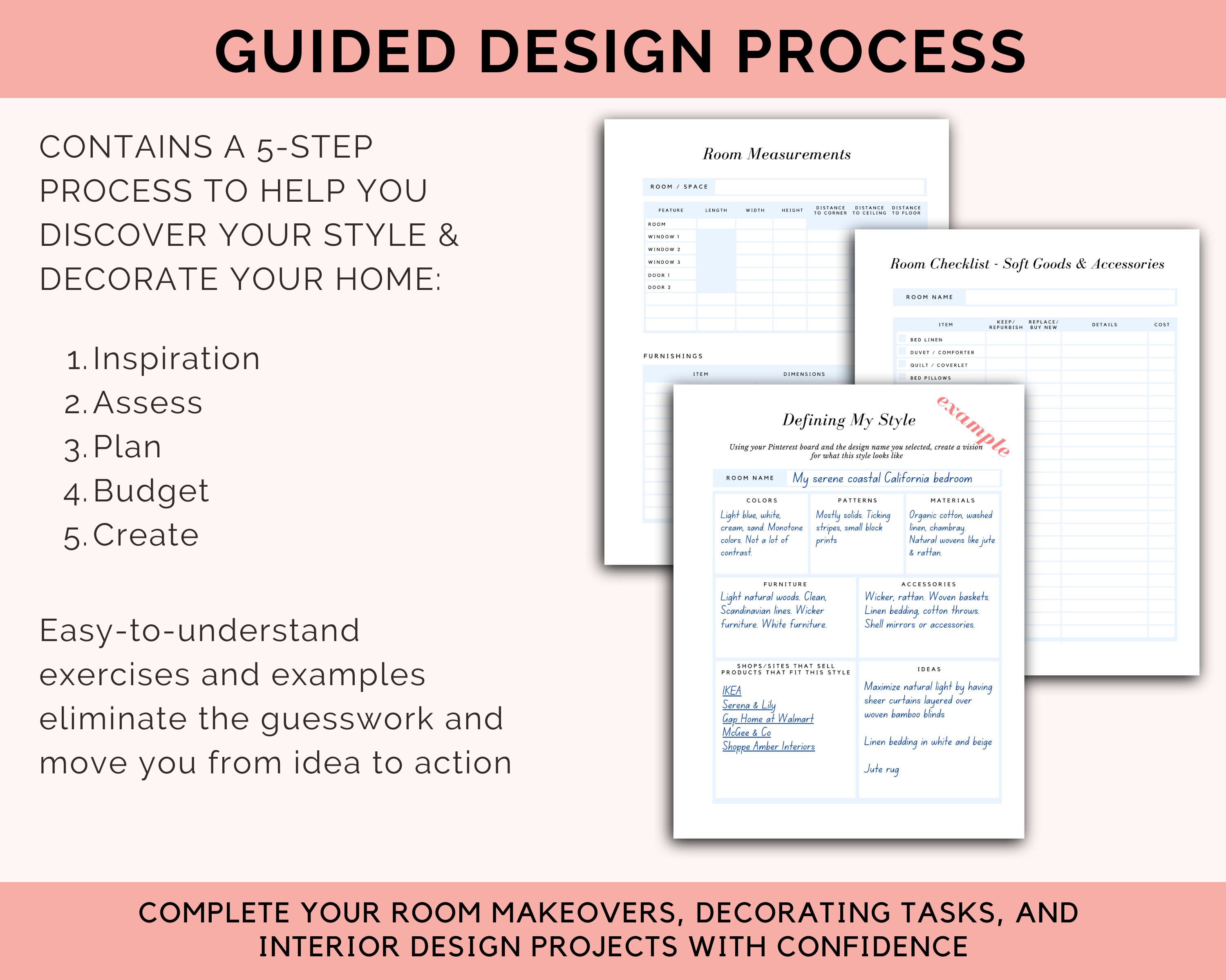 Room Makeover Planner: Interior Design Workbook (digital Download) - Etsy