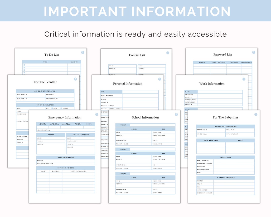 Ultimate Home Management Binder – Printable Household Planner (PDF) - Etsy