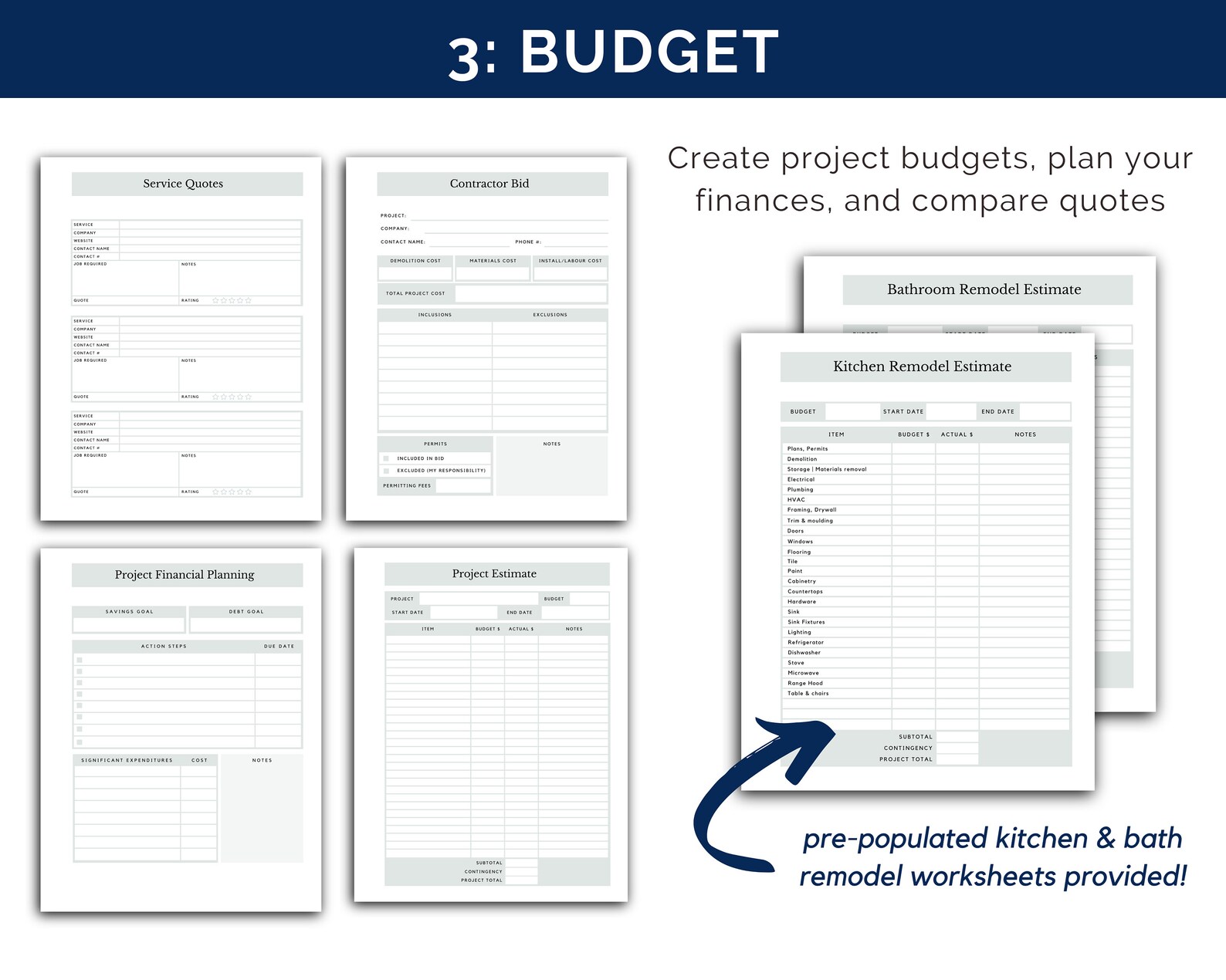Home Renovation Planner Printable, Home Renovate Planner, Renovate ...