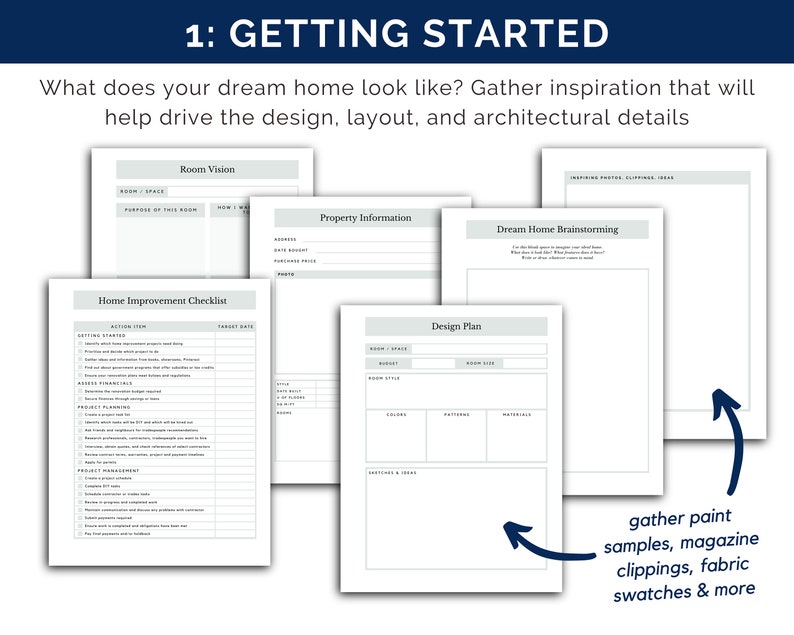 Home Renovation Planner Printable Home Remodel Home - Etsy Canada