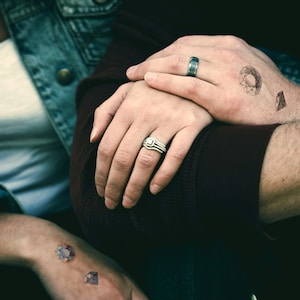 Diamonds Temporary Tattoo: Jewelry Wedding Tempo Tattoo; One-Week Vintage Diamond Fake Tattoo (Set of 2)