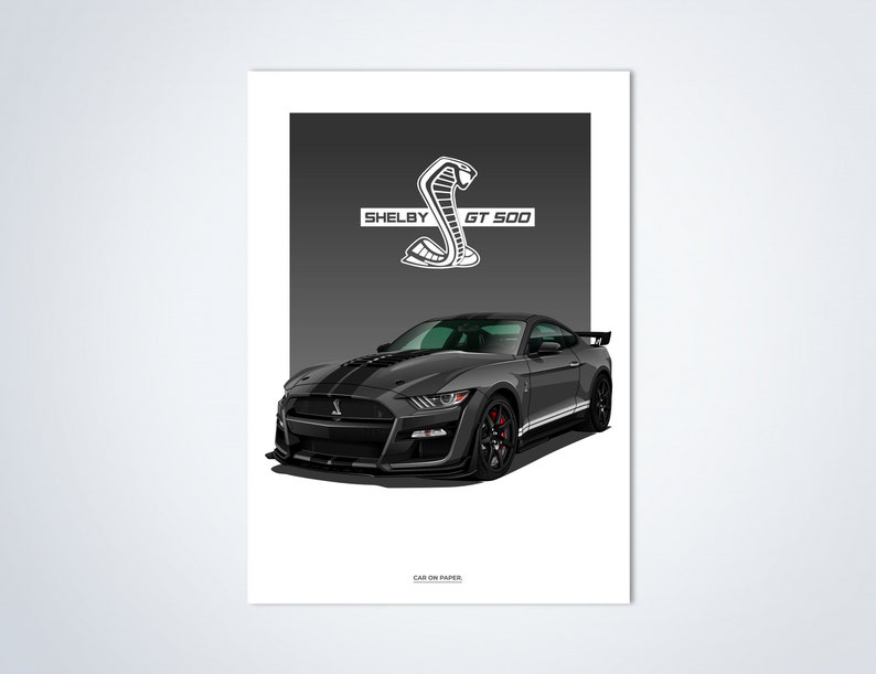Ford Mustang Shelby GT500 Poster - Wall Art Cars - Ford Poster - Ford ...