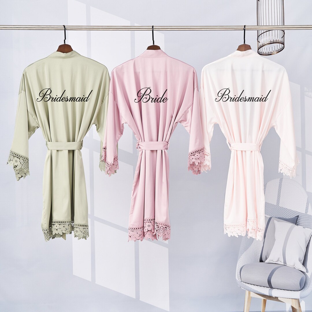Custom Bride Robe, Bridesmaid Gift, Bride Getting Ready Robe, Wedding