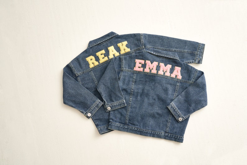 Personalized Denim Jacket,Kid's Denim Jacket,Girls Denim Jacket,Custom Toddler Denim Jacket, Birthday Party Gift,Name Jean Jacket,Girls Gift zdjęcie 7