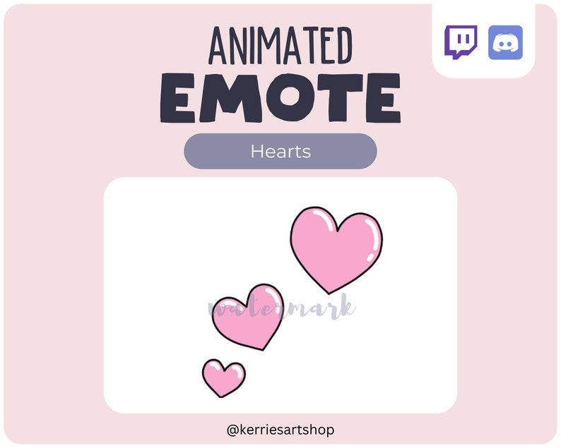 Animated Heart Emote Love Emote Cute Heart Emote Heart Etsy