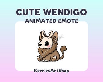 Animated Mythical Creature Emote | Cute Halloween Emote | Wendigo Animal | Cute Skull Spirit Emote