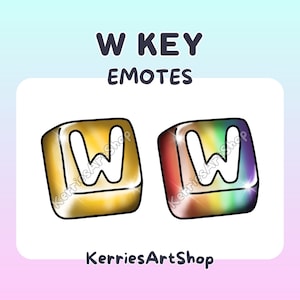W Key Emote | Win Emote | Winning Emote | W Key Emote | Rainbow Emote | Multi Colour Emote Set | Keyboard W Button | Twitch Emotes