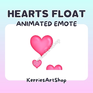 Animated Heart Floating Emote | Animated Love Emote | Animated Pink Hearts | Cute Heart Emote | Hearts Rising Emote | Hot Pink Heart Emote