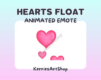 Animated Heart Floating Emote | Animated Love Emote | Animated Pink Hearts | Cute Heart Emote | Hearts Rising Emote | Hot Pink Heart Emote