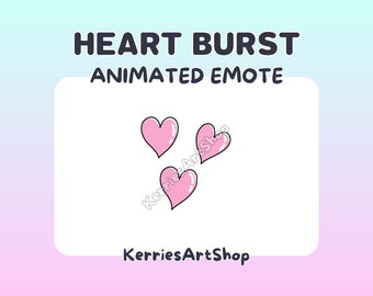 Animated Heart Emote | Heart Burst Emote | Love Emote | Cute Heart Emote | Heart Pop Emote | Exploding Pink Heart Emote | Girly Emote