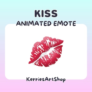 Animated Kiss Emote | Red Lips Kissing Emote | Kissy Lips | Red Lipstick Kiss Emote