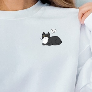Lustiges No Tuxedo Katzen Sweatshirt | Benutzerdefinierte Katze Crewneck | Minimalistisches Haustierportrait | Geschenk für Katzenliebhaber | Süße Katzenbesitzer Geschenk | Katzen Mama Shirt