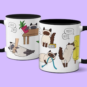 | de tasse ragdoll cat personnalisée Mug pour chat siamois personnalisé | Drôle de cadeau pour les amoureux des chats | Poupée de chiffon, tasse personnalisée de maman de chat birmane et himalayenne