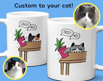 Custom Cat Mug | Personalized Cat Mug | Funny Cat Mug Gift For Cat Lovers | Cat Mom Customized Mug | Cat Owner Gift