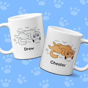 Custom Persian Cat Petting Diagram Mug | Personalized Cute Persian Cat Mug | Funny Gift For Cat Lovers | Persian Cat Mom Customized Mug