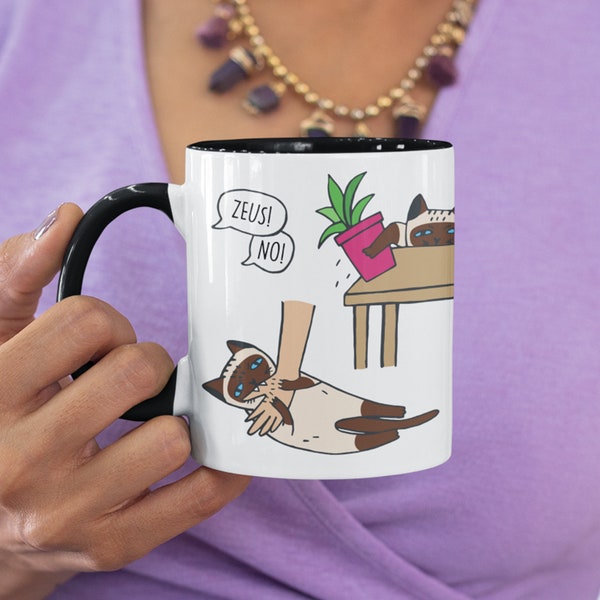 Personalisierter Siam Katzenbecher | Personalisierte Siam Katzentasse | Geschenk für Katzenliebhaber | Lustiges Geschenk für Katzenbesitzer | Siam Katze Mama Personalisierte Tasse