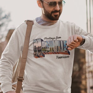 Moletom Nashville, Moletom Nashville Crewneck, Saudações de Nashville, Cartão postal vintage, Moletom Nashville Postcard