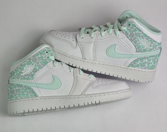 Jordan 1 Mid Pastel Leopard Custom | Gift for Her | Gift for Him | Sneakers | Birthday Gift | Personalise Gift | Pastels | Trainer | Jordans