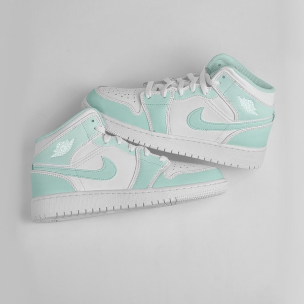 Jordan 1 Mid Pastel Fade Custom | Gift for Her | Gift for Him | Sneakers | Birthday Gift | Personalise Gift | Nike Air Force 1 | Trainers