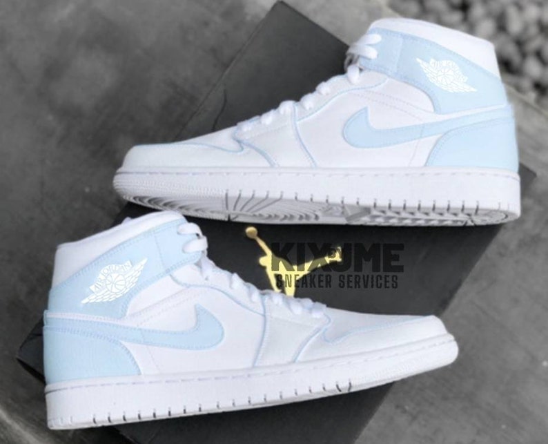 Jordan 1 Mid Pastel Custom Gift for Her Gift for Him Etsy